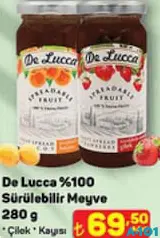 DE LUCCA %100 SÜRÜLEBİLİR MEYVE ÇİLEK/KAYISI 280 G DE LUCCA %100 SÜRÜLEBİLİR MEYVE ÇİLEK/KAYISI 280 G